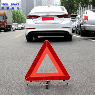 Triángulo de advertencia auto plegable reflectante de emergencia roja de seguridad vial al por mayor de certificación CE