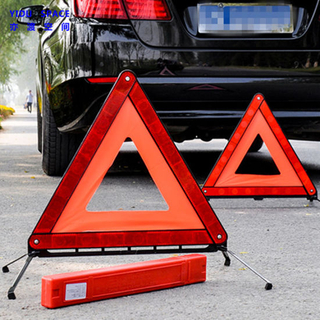 Triángulo de advertencia auto plegable reflectante de emergencia roja de seguridad vial al por mayor de certificación CE