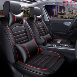 Accesorios de coche Decoración de coche 360 Cojín de asiento de coche totalmente cubierto Funda de asiento de coche de cuero PU Beige de lujo Universal